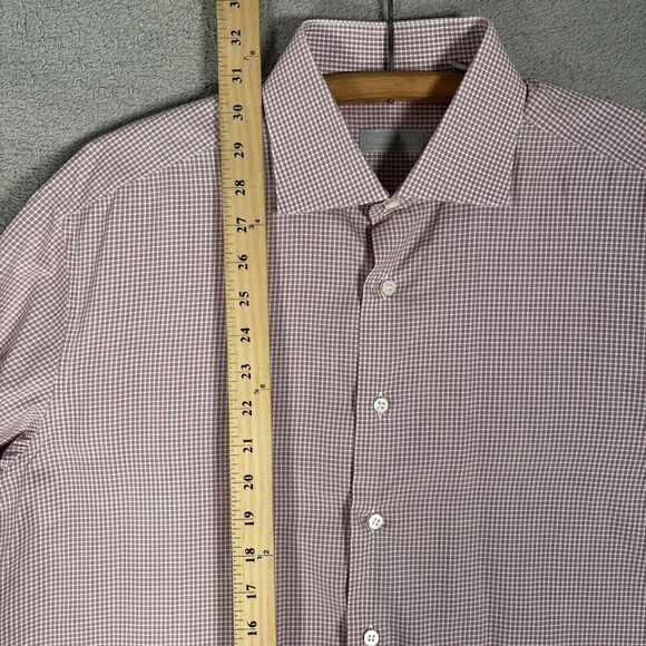 Stefano Ricci Dress Shirt Men’s Size 17/43 White Red Check Cotton Button Up - Picture 12 of 16